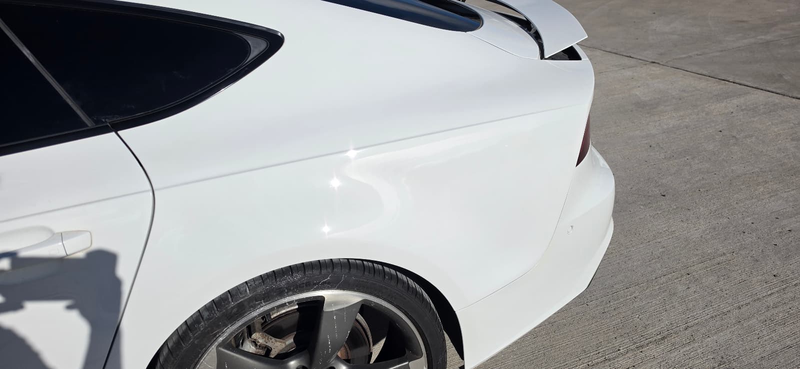 Polished paintwork with a mirror-gloss finish